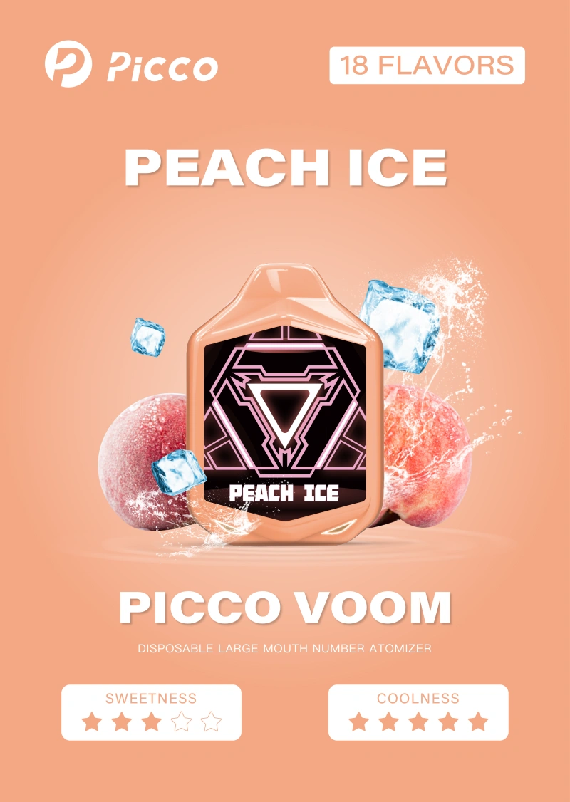 picco voom vape - peach ice flavor