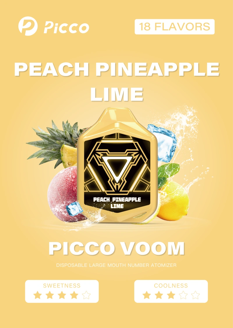 picco voom vape - peach pineapple lime flavor