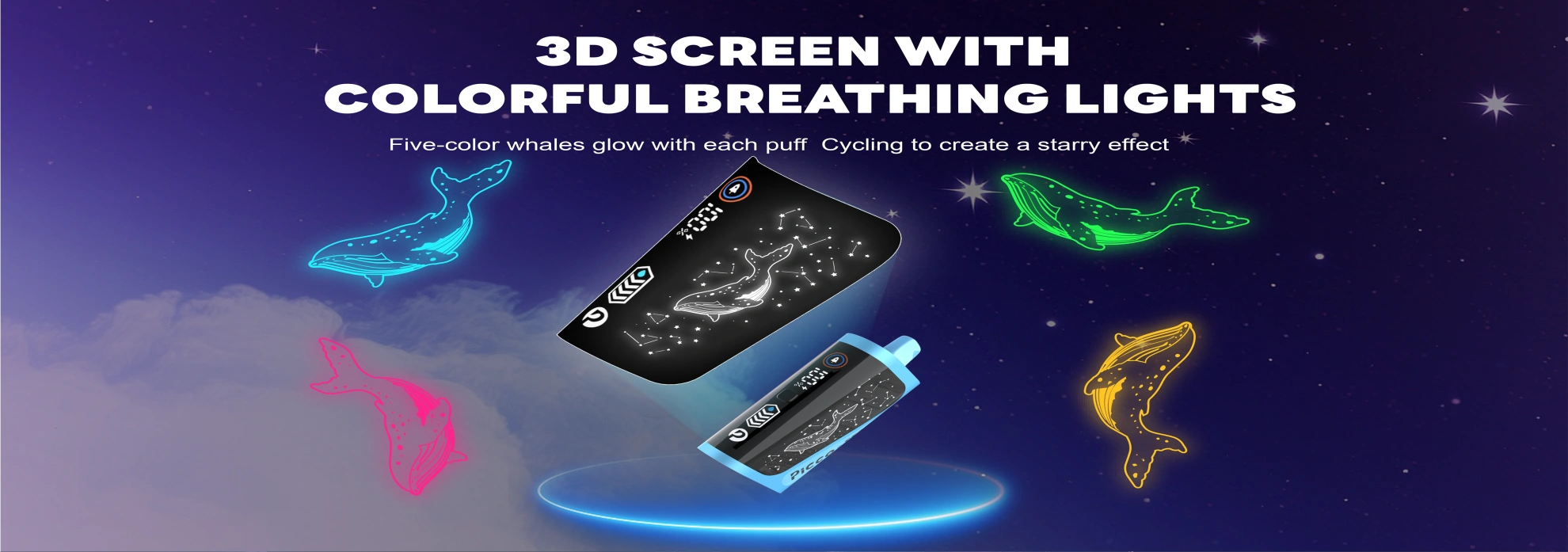 3D screen with colorful breathing lights