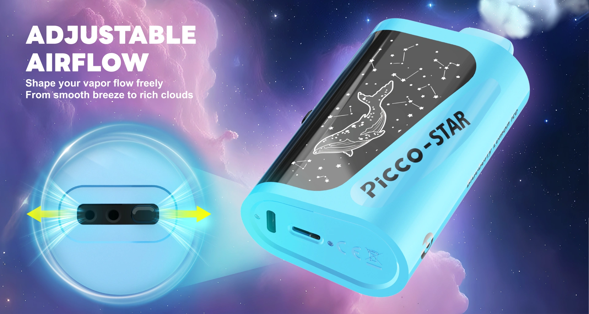 picco star with adjustable airflow control