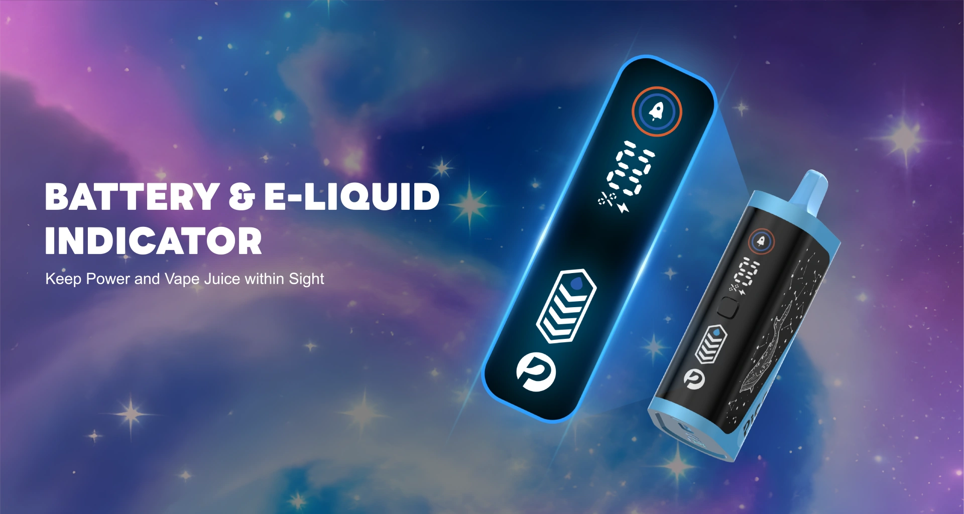 battery and e-liquid indicator of picco star